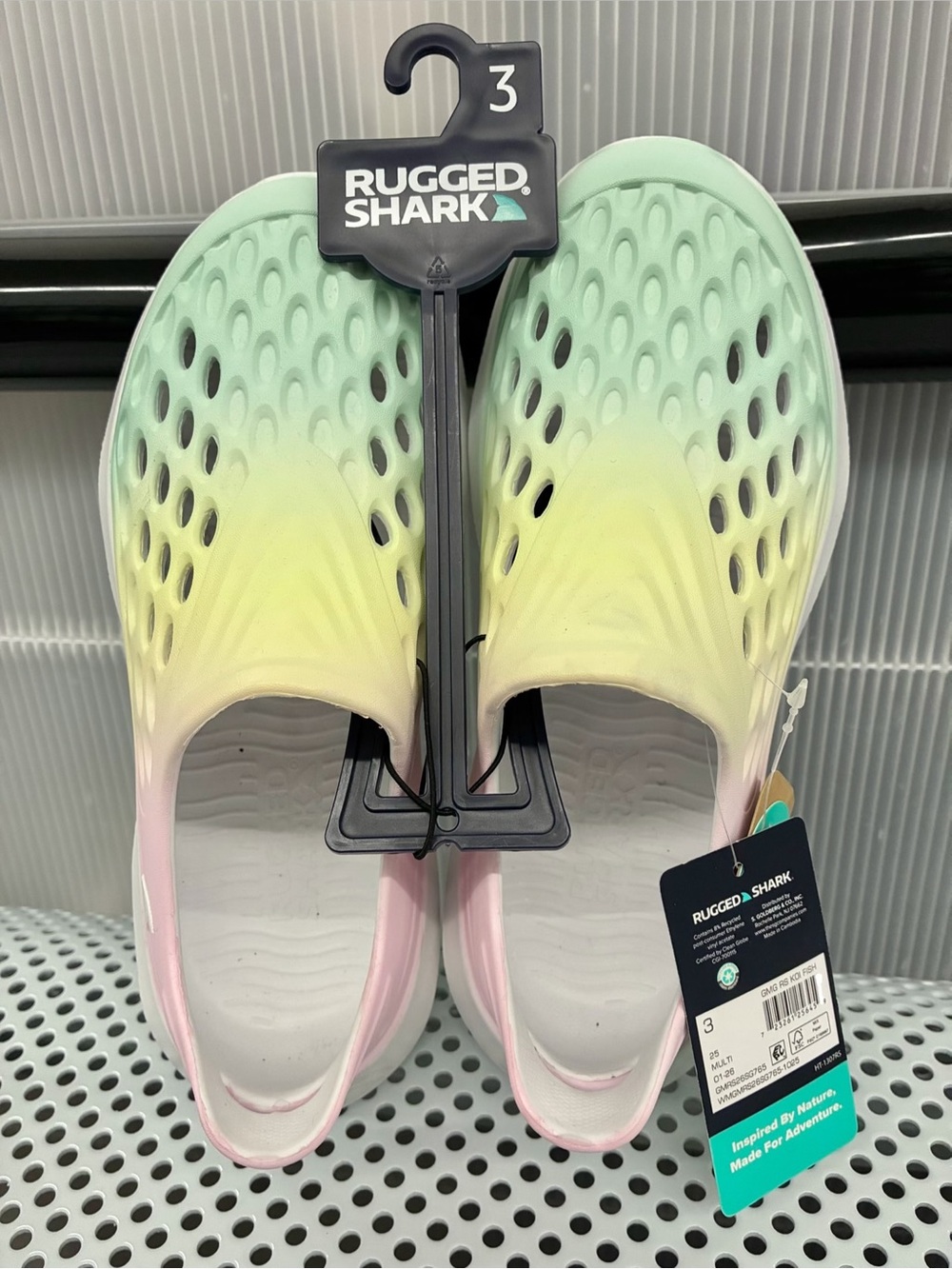 NEW RUGGED SHARK Koi Fish Sandals Size 3 Little Girl Multicolor Rainbow Girls